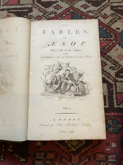 1793 Fables of Aesop (2 Vols) With 112 Engravings : Smart Leather Bindings