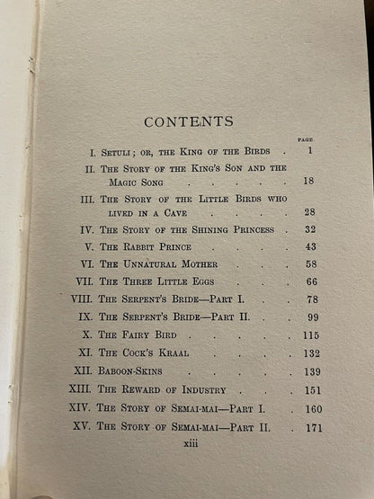 1910 Fairy Tales from South Africa : Illustrated : Decorative Cloth Binding VGC