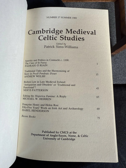 Cambridge Medieval Celtic Studies : Brehon Law Ireland : Hisperica Famina