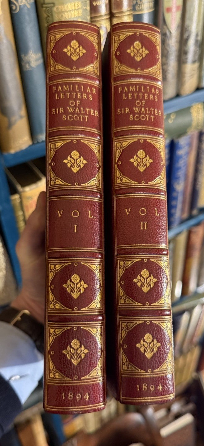 1894 Familiar Letters of Sir Walter Scott (2 Vols) Lovely Leather Bindings