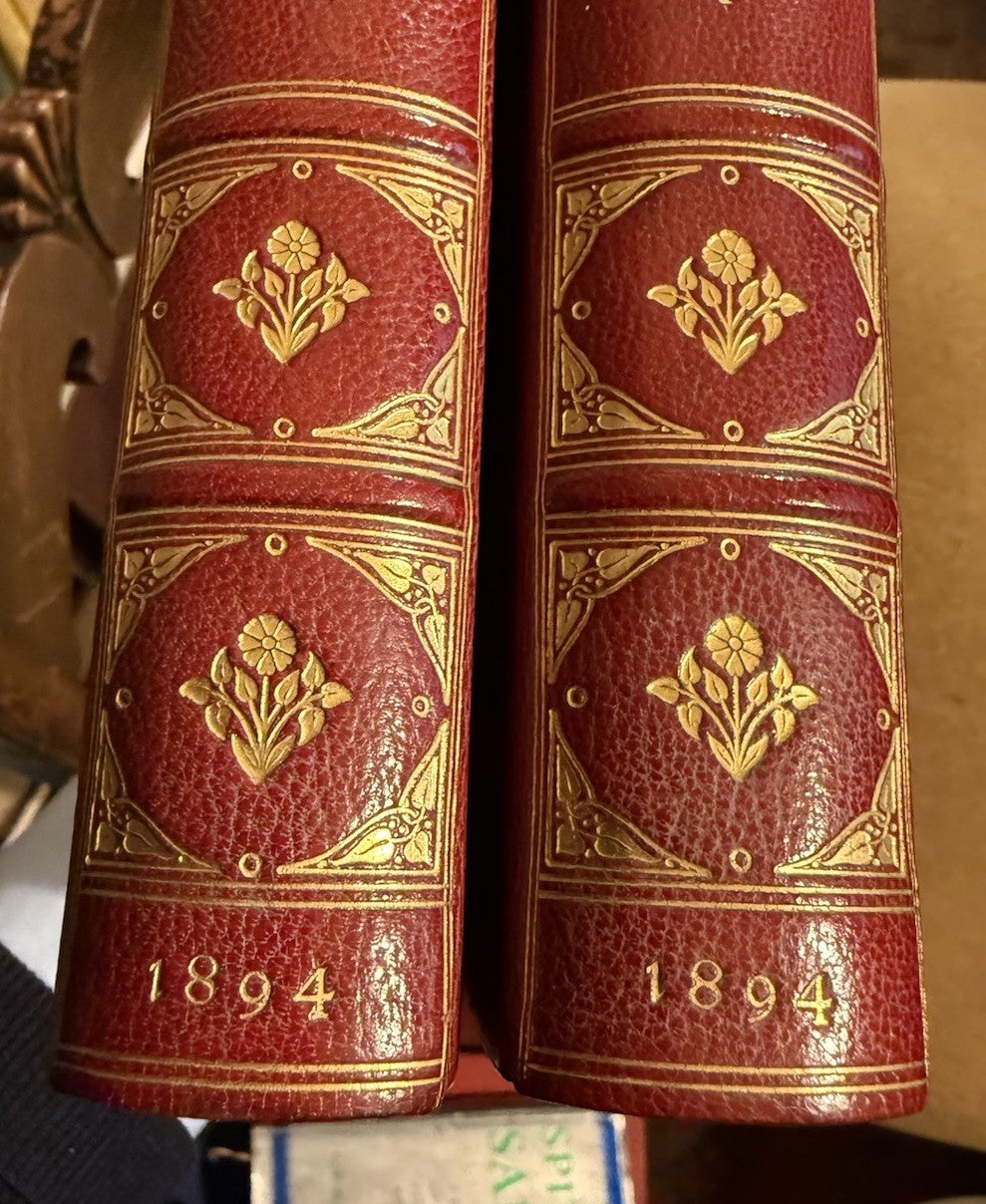 1894 Familiar Letters of Sir Walter Scott (2 Vols) Lovely Leather Bindings