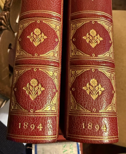 1894 Familiar Letters of Sir Walter Scott (2 Vols) Lovely Leather Bindings