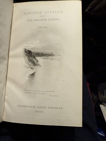 1894 Familiar Letters of Sir Walter Scott (2 Vols) Lovely Leather Bindings
