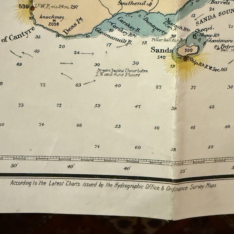 1905 Ten-Fathom Chart of the Firth of Clyde & Western Isles of Scotland : Map