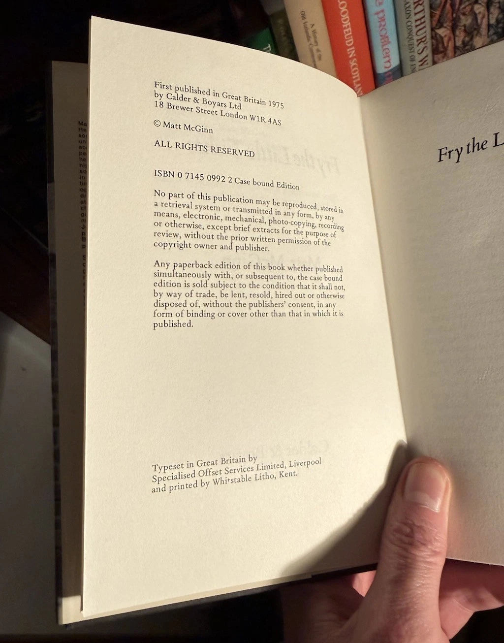 Matt McGinn : Fry the Little Fishes : 1st Edition 1975 (Scottish Song Writer)