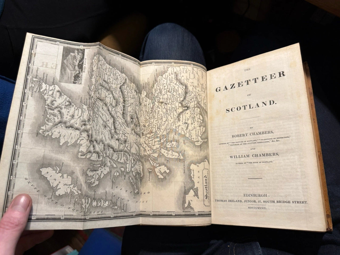 1832 The Gazetteer of Scotland : Robert & William Chambers : 2 Folding Maps