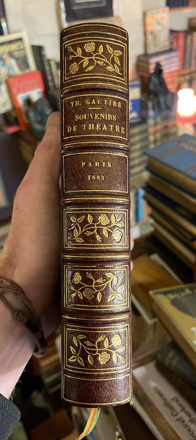 1883 Souvenirs de Théâtre : Stunning French Signed Fine Binding : Théophile Gautier