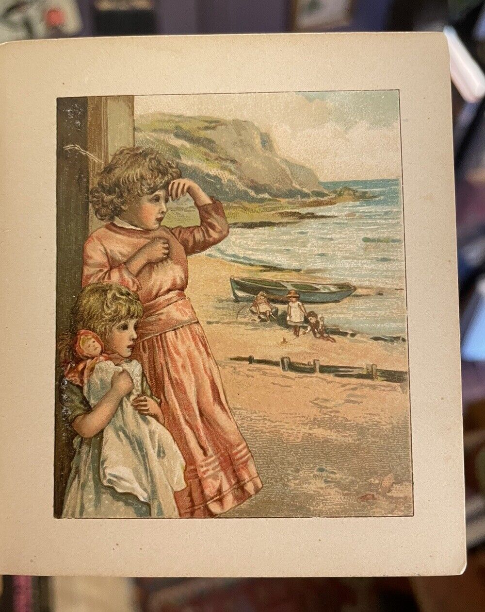 Sand Castles : Chromolithographed Miniature Childrens Book (1890s) Nister