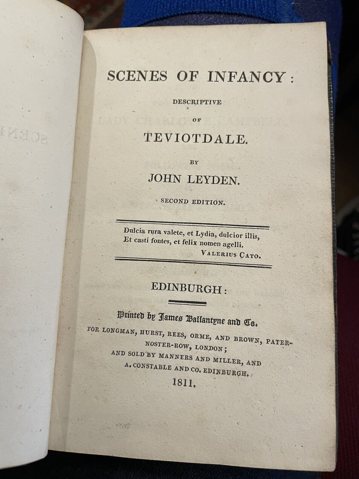 Scenes of Infancy; Descriptive of Teviotdale : John Leyden 1811 (2nd Edition)