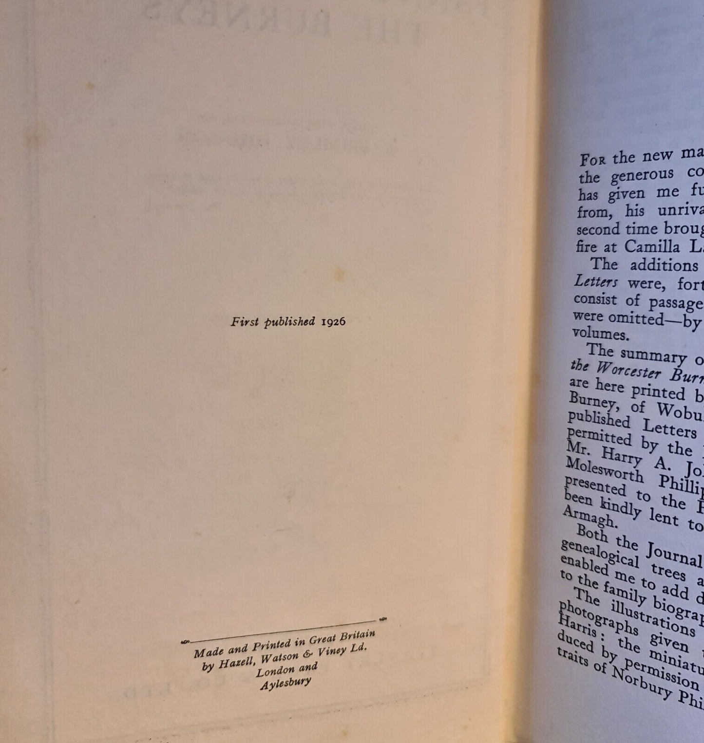 Fanny Burney & The Burneys, R. B. Johnson: Hardback: 1st Edition: 1926