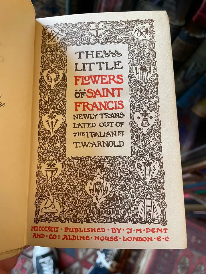 1899 The Little Flowers of St Francis : Beautiful Vellum Gilt Binding