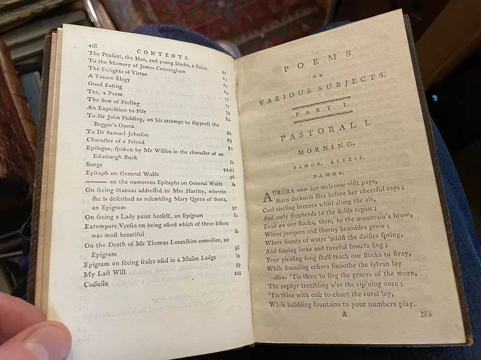 1788 Robert Fergusson : Poems on Various Subjects (Part I) Scottish Poetry