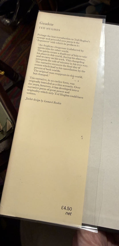 Ted Hughes : Gaudete : First Edition Inscribed by the Author 1977