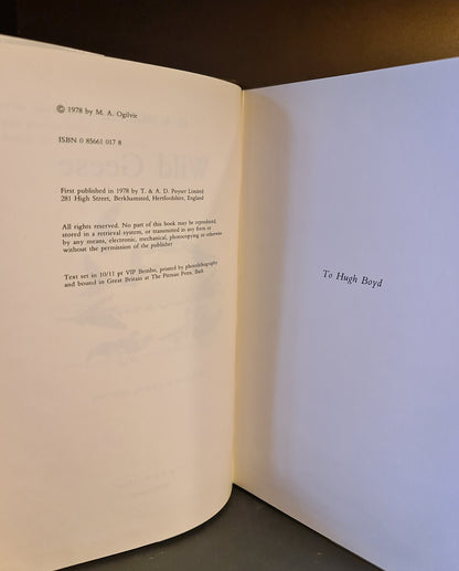 Wild Geese, M. Ogilvie: Hardback: 1st Edition: Migration: Wildfowl: Ornithology
