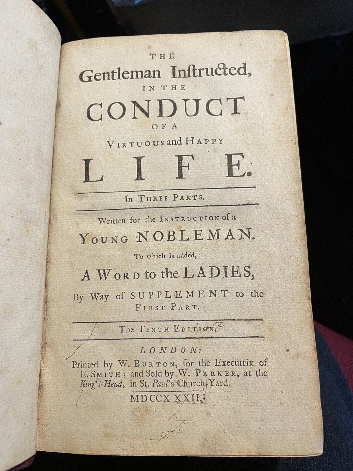 1732 Gentleman Instructed in the Conduct of a Virtuous and Happy Life