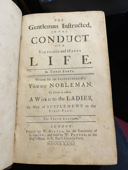 1732 Gentleman Instructed in the Conduct of a Virtuous and Happy Life