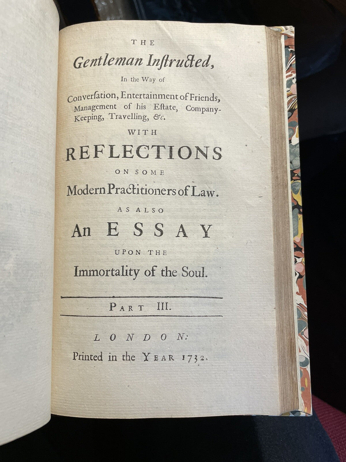 1732 Gentleman Instructed in the Conduct of a Virtuous and Happy Life
