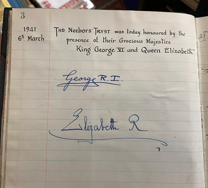 King George VI & Queen Elizabeth Autographs : The Neebors Tryst : Edinburgh 1941