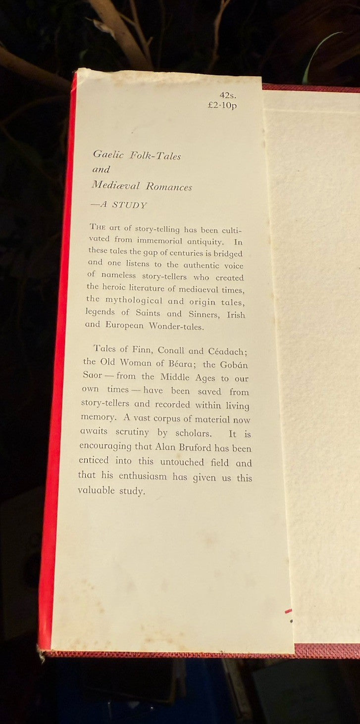 1969 Gaelic Folk-Tales : Mediæval Romances : Irish Folklore Interest : Bruford