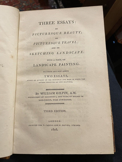 1808 Three Essays on Picturesque Beauty : Sketching Landscapes : William Gilpin