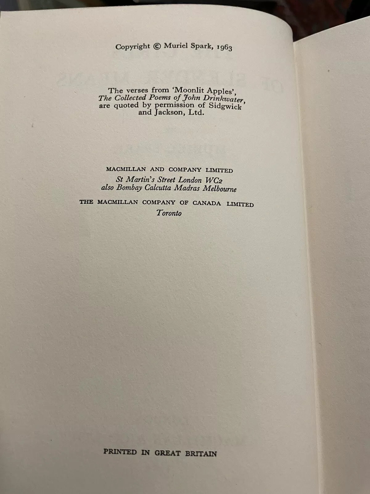 Muriel Spark : The Girls of Slender Means : 1st Edition 1963 : Dust Jacket