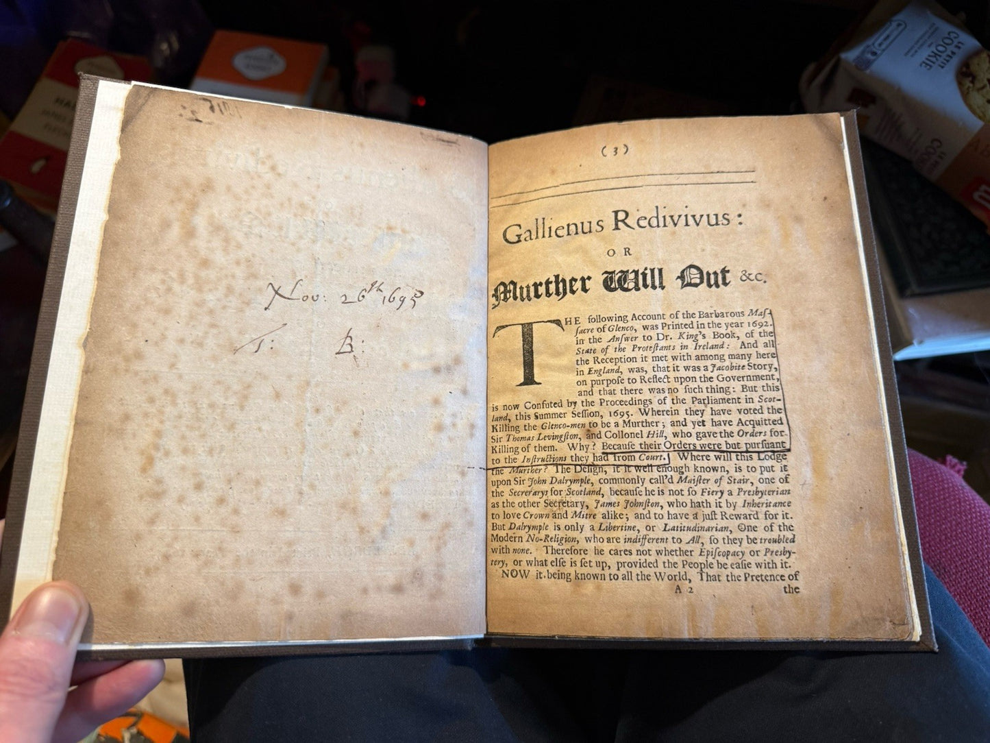 1695 Gallienus Redivivus : Masacre of Glencoe : Scottish Jacobites History