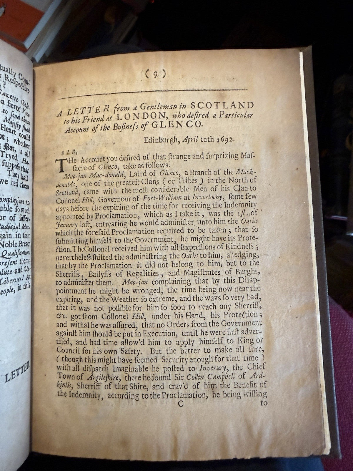1695 Gallienus Redivivus : Masacre of Glencoe : Scottish Jacobites History