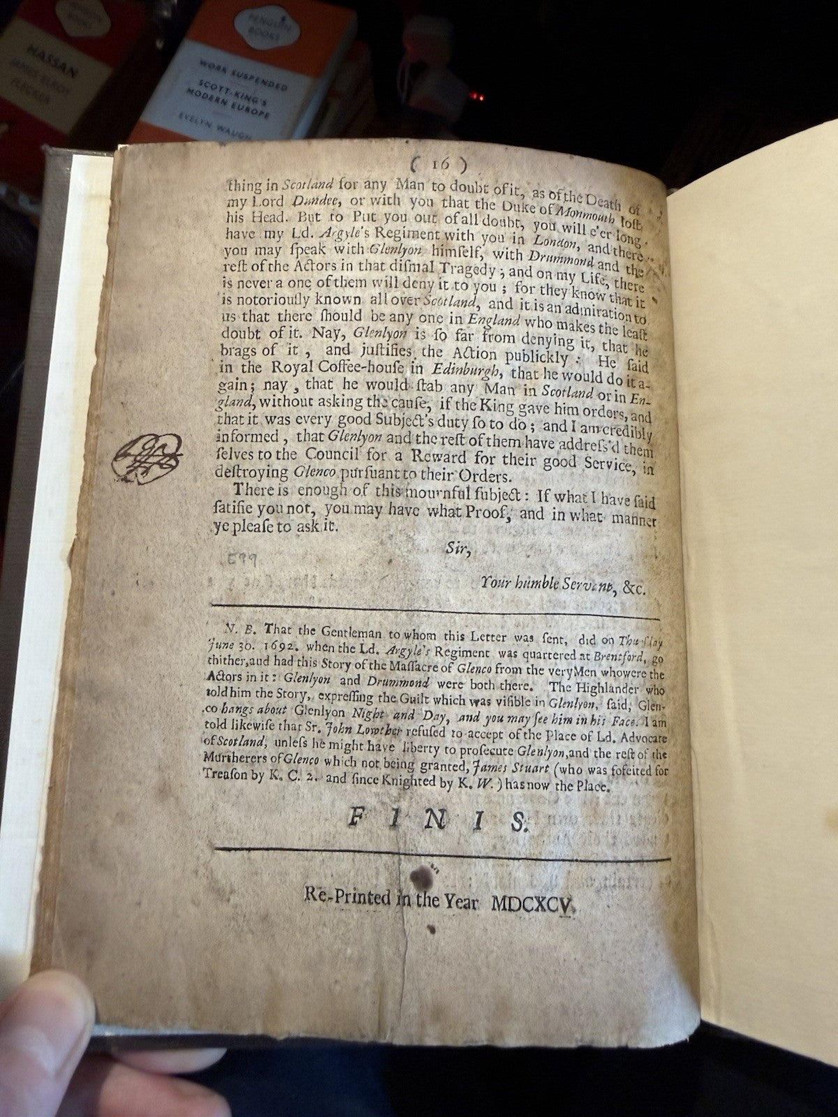 1695 Gallienus Redivivus : Masacre of Glencoe : Scottish Jacobites History