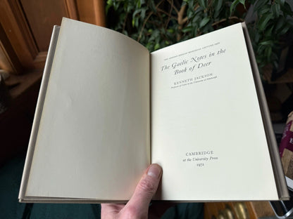 The Gaelic Notes in the Book of Deer : Kenneth Jackson : Cambridge 1972