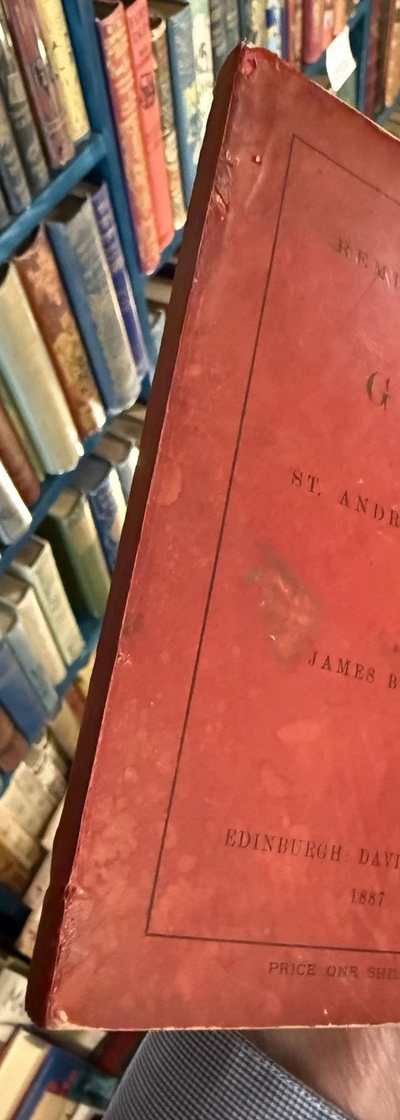 1887 Reminiscences of Golf on St Andrews Links : James Balfour : Scarce Golfing