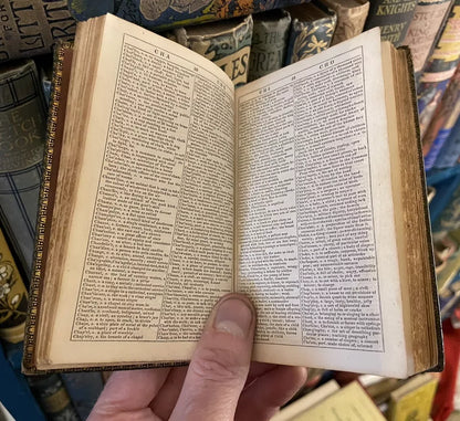 1826 Samuel Johnson's Pocket Dictionary : Small Slim Leather Binding