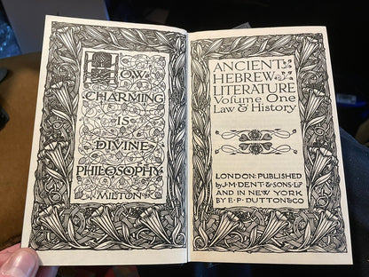 Ancient Hebrew Literature (Vols 1-4) Everyman's Library : J M Dent 1920