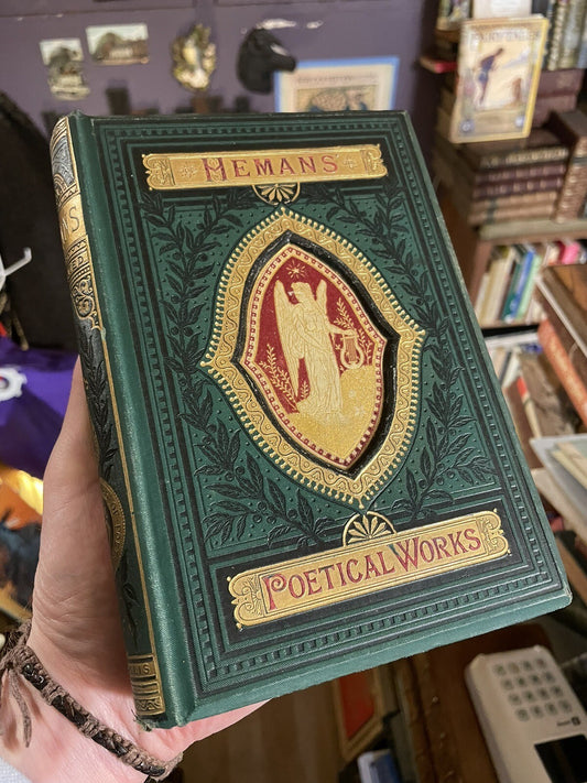The Poetical Works of Mrs F. :Hemans : Decorative Binding : Engravings on Steel