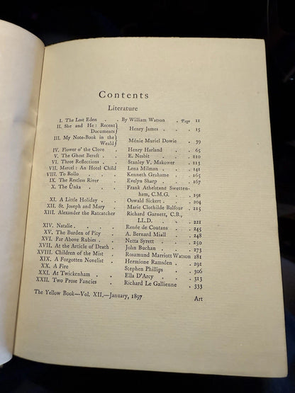 The Yellow Book (Volume 12) Jan 1897 Illustrated Quarterly : Henry James