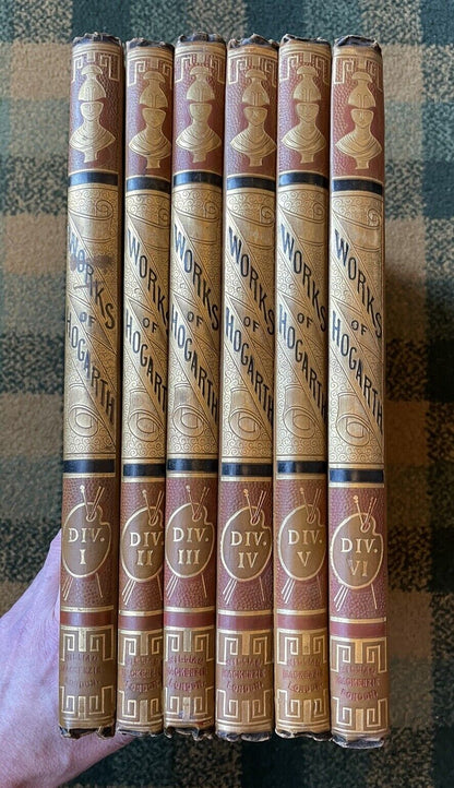 1880 The Complete Works of William Hogarth (6 Volumes) Decorative Bindings