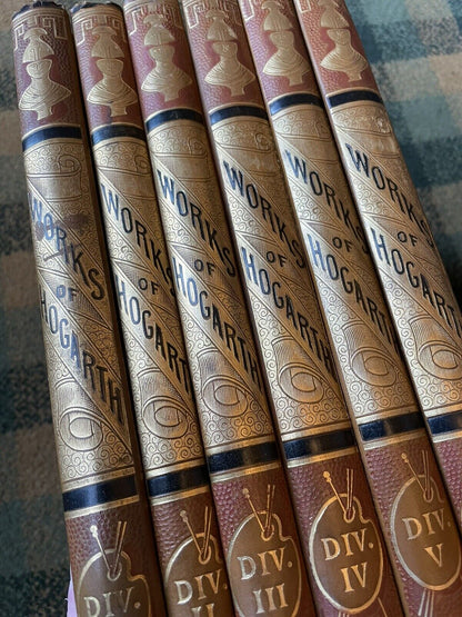 1880 The Complete Works of William Hogarth (6 Volumes) Decorative Bindings