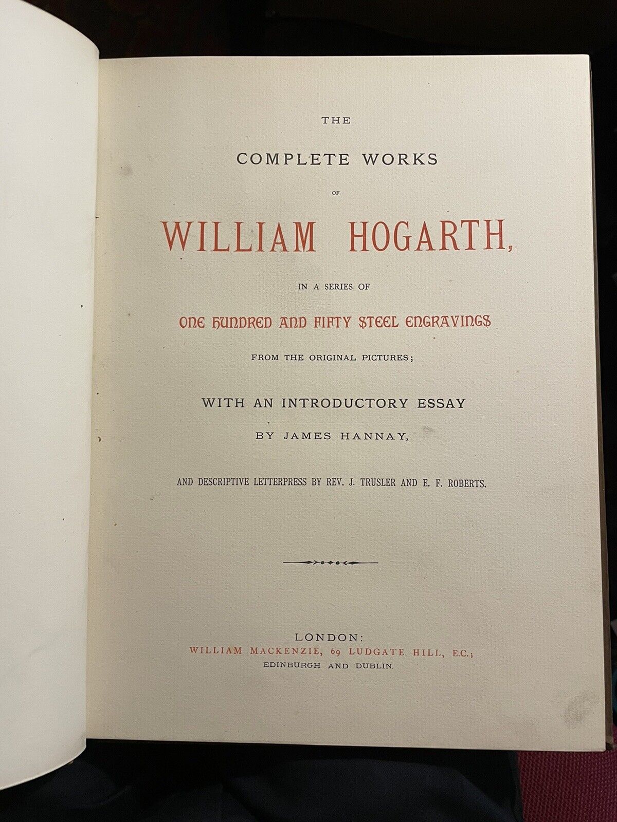 1880 The Complete Works of William Hogarth (6 Volumes) Decorative Bindings