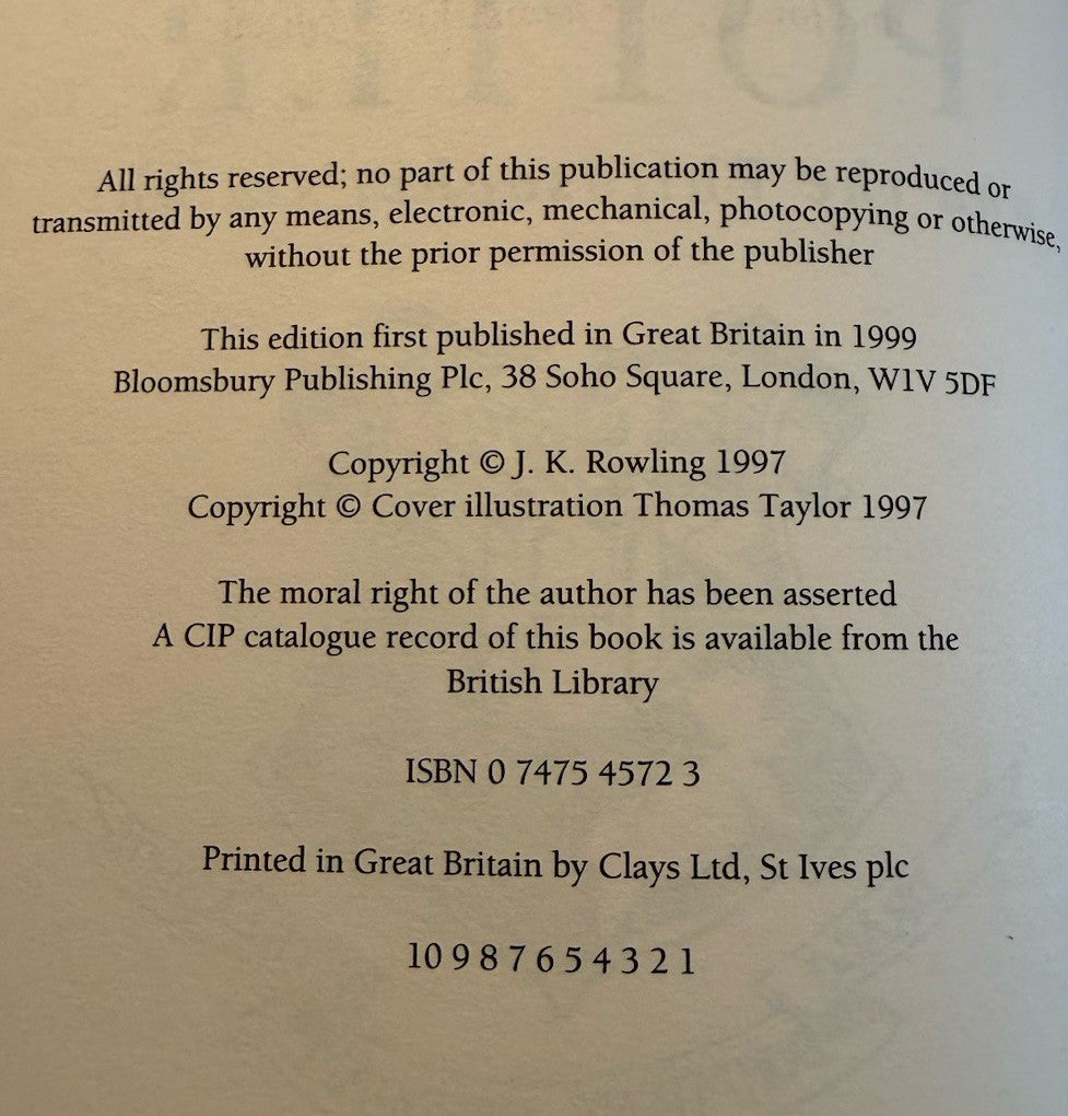 JK Rowling : Harry Potter & the Philosopher’s Stone : Deluxe Signature 1st/1st