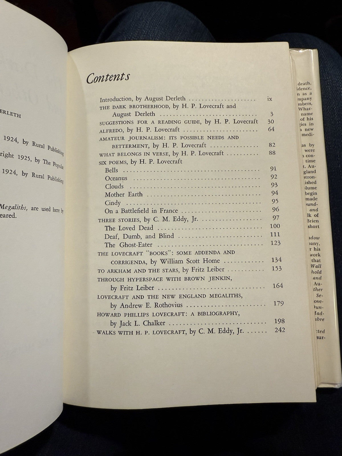 H P Lovecraft : The Dark Brotherhood and Other Pieces : Arkham House 1966