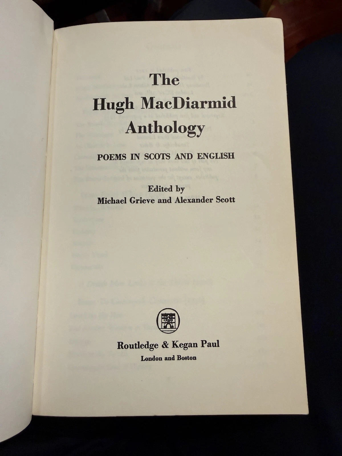 The Hugh Macdiarmid Anthology (SIGNED BY MACDIARMID) Scottish Poetry 1975