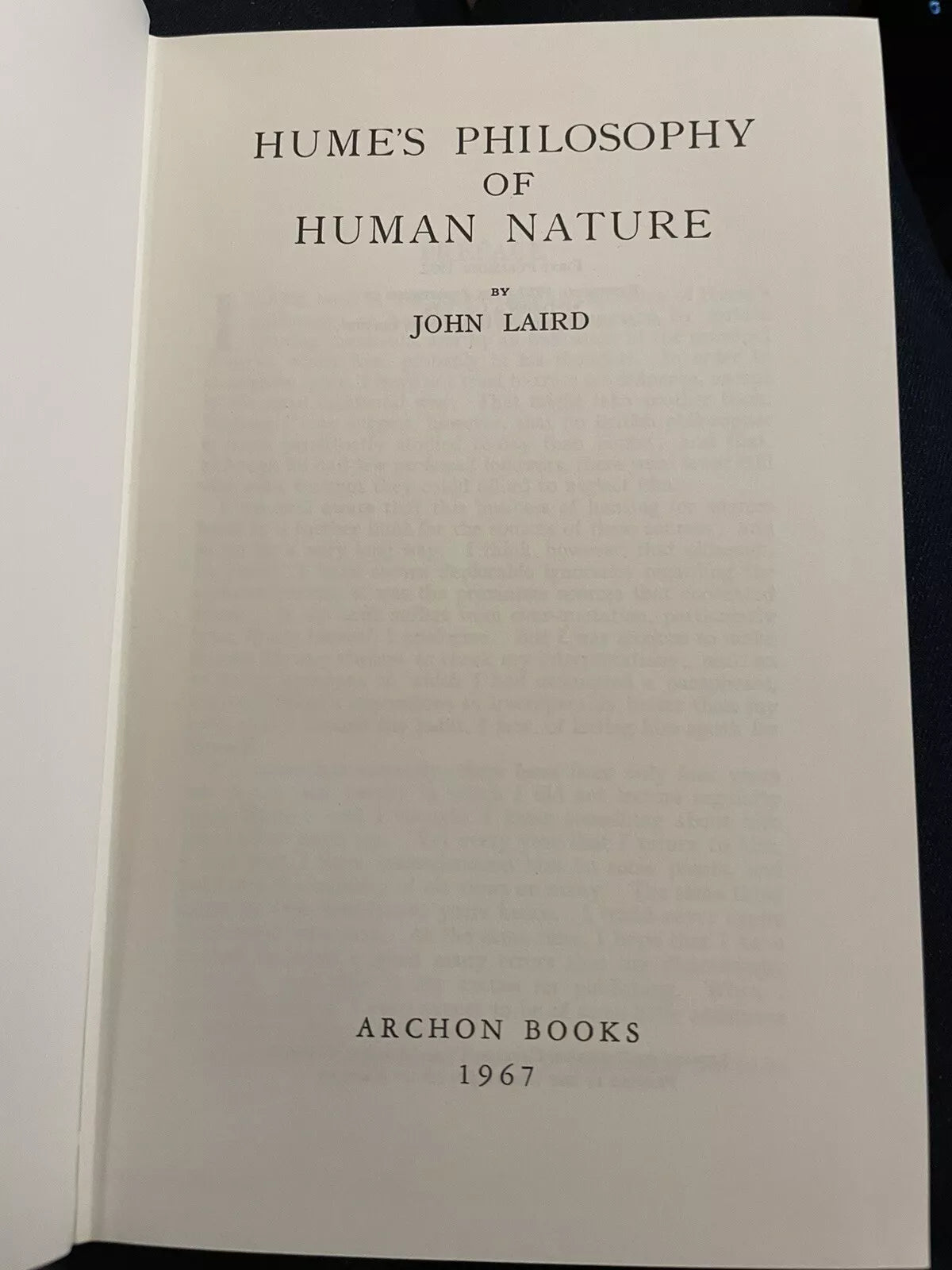 Hume's Philosophy of Human Nature : John Laird : David Hume 1967