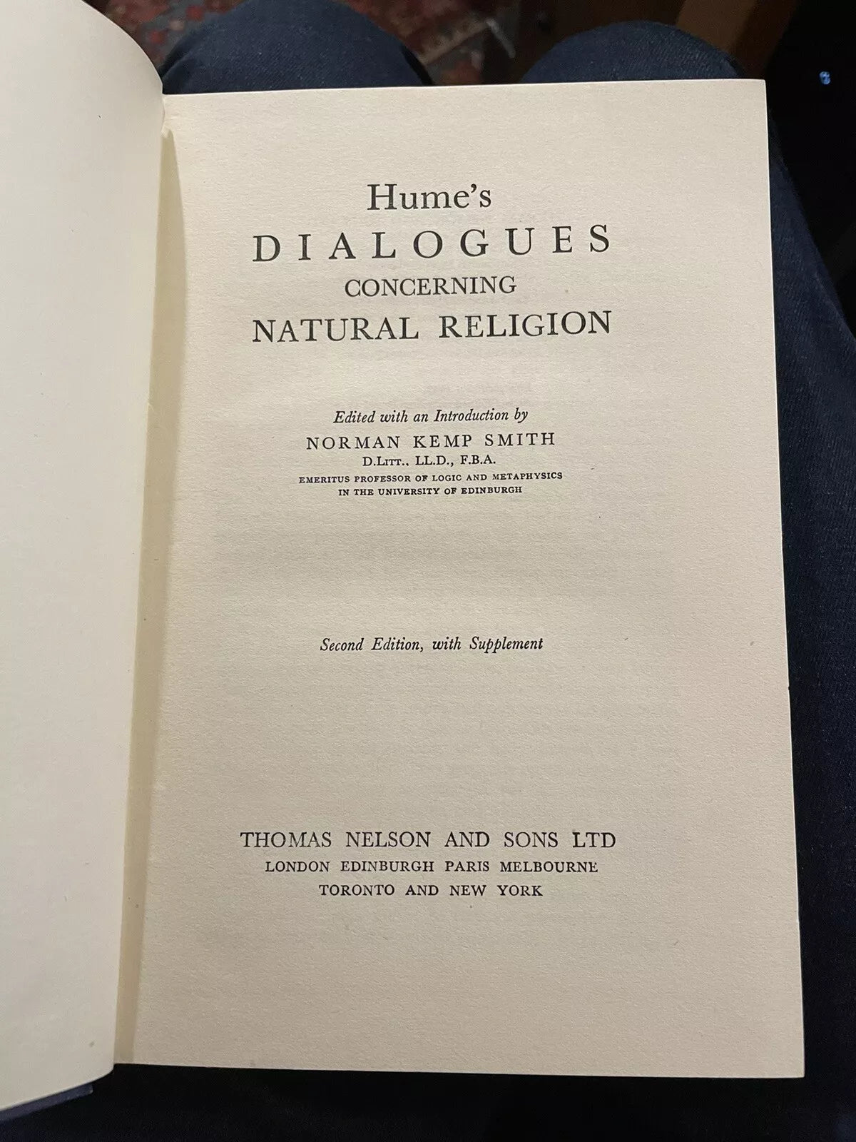 Hume's Dialogues Concerning Natural Religion : Norman Kemp Smith 1947