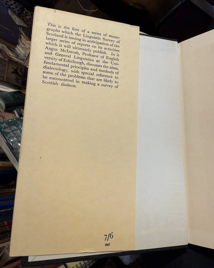 Introduction to a Survey of Scottish Dialects : Angus McIntosh : 1st Ed 1952