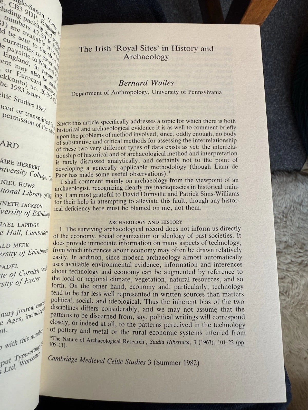 Cambridge Medieval Celtic Studies : Irish Royal Sites : Arthur in Gaelic Traditi