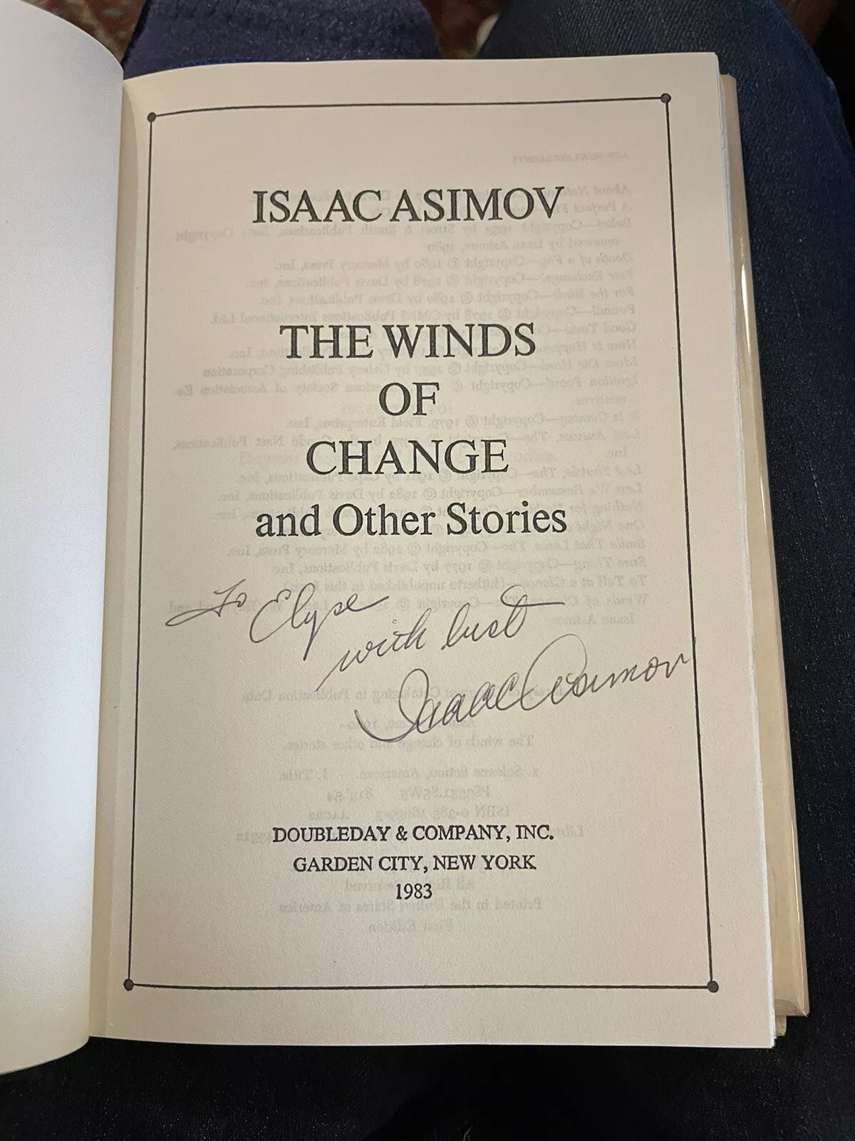 Isaac Asimov : The Winds of Change and Other Stories **SIGNED** 1st/1st Edition