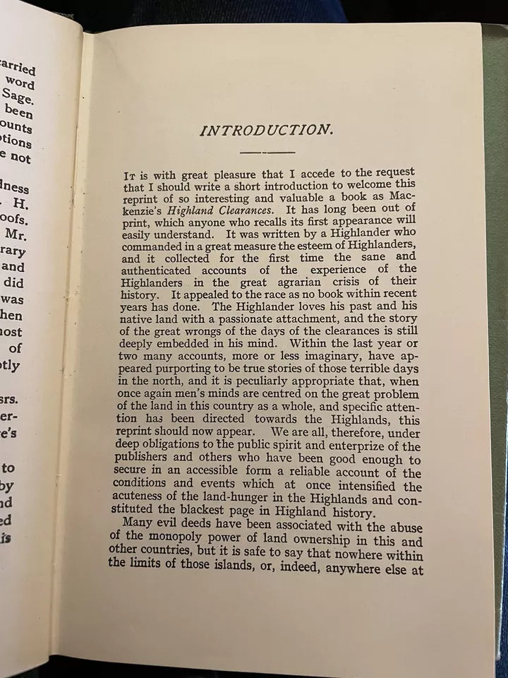 Mackenzie's History of the Highland Clearances, Scotland : The Hebrides etc