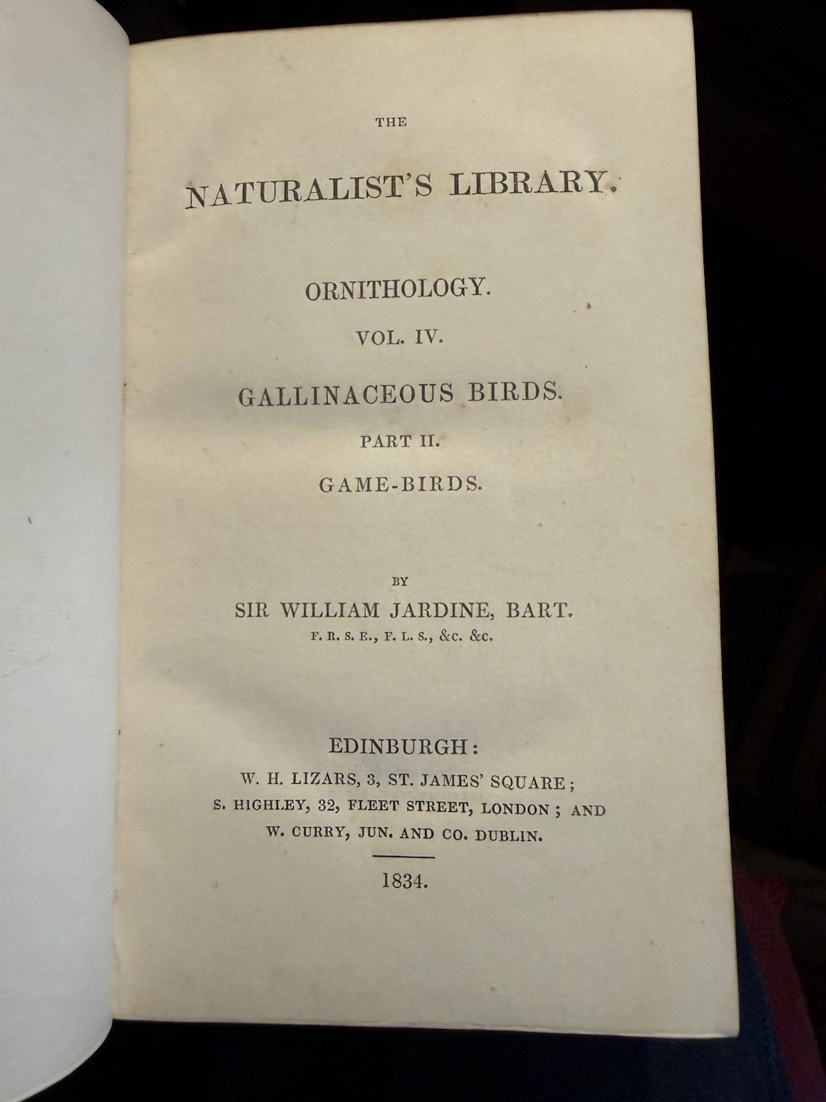 1834 Jardine Natural History of Game Birds : 30 Hand Coloured Plates : Grouse