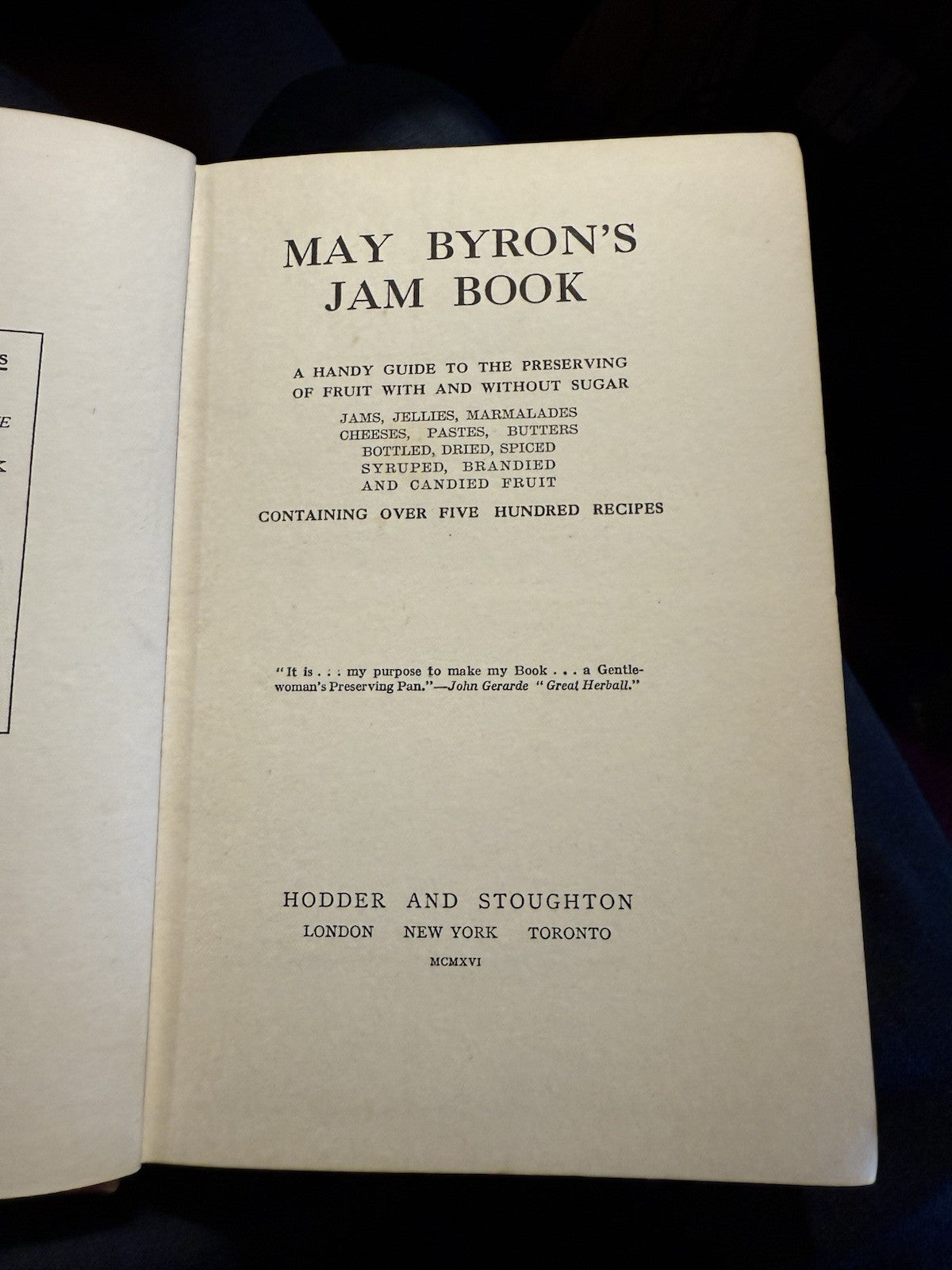 1916 May Byron's Jam Book : Preserves Marmalade Butters Pastes Cheeses Recipes