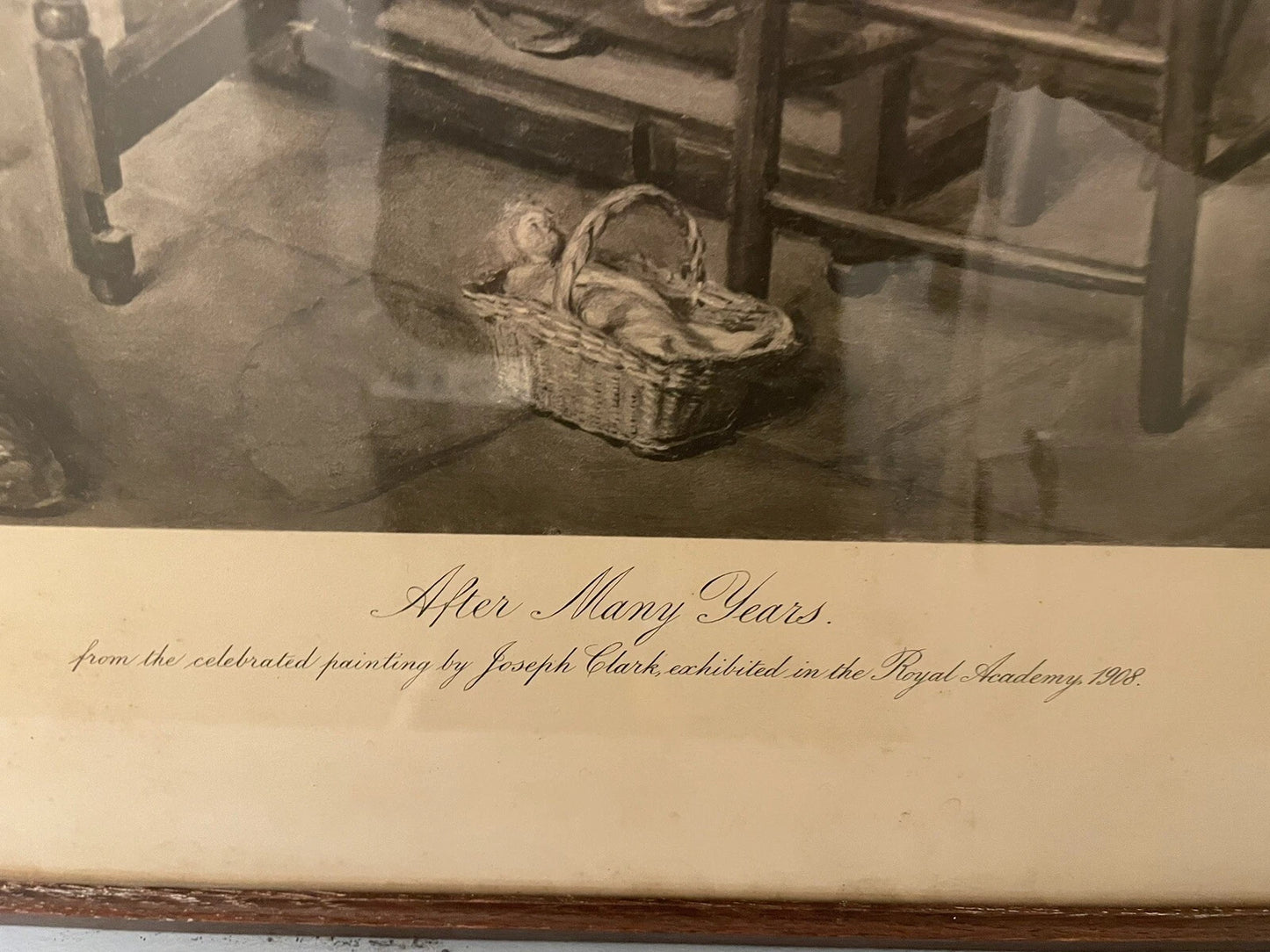 Joseph Clark "After Many Years" Large Antique Framed Art Print : Sailor 1908