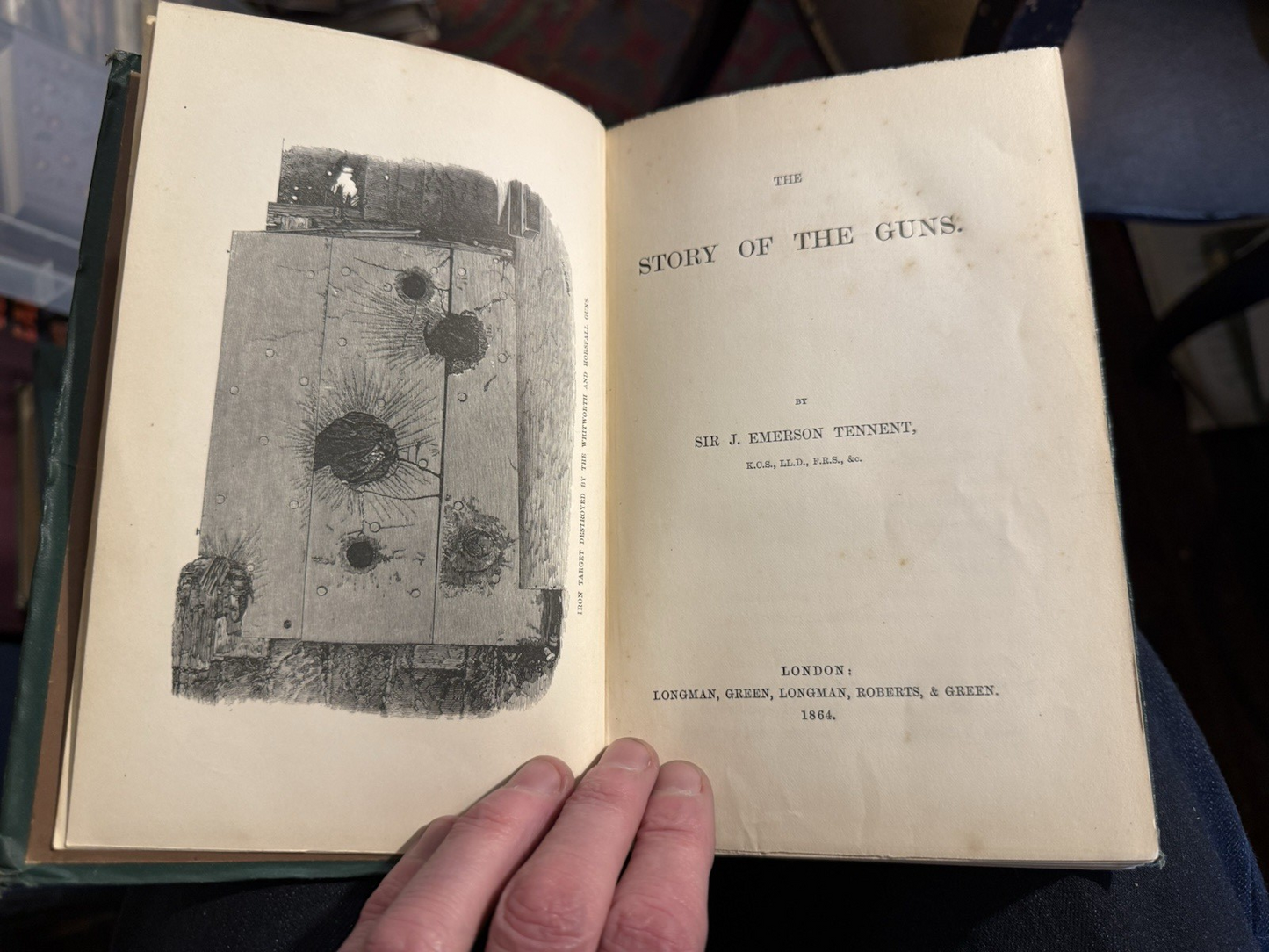 1864 The Story of Guns (SIGNED COPY) Sir J. Emerson Tennent : Whitworth Rifle